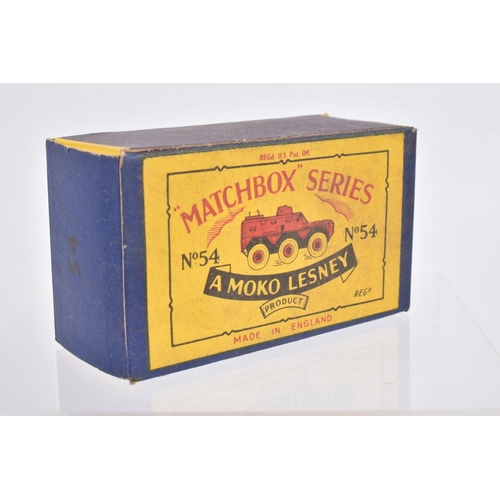 80 - SEVEN BOXED MOKO LESNEY MATCHBOX SERIES MILITARY VEHICLES, Saracen Personnel Carrier, No.54, D.U.K.W... 