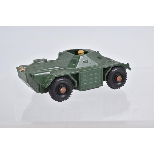 80 - SEVEN BOXED MOKO LESNEY MATCHBOX SERIES MILITARY VEHICLES, Saracen Personnel Carrier, No.54, D.U.K.W... 