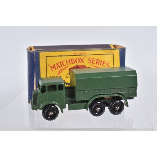 80 - SEVEN BOXED MOKO LESNEY MATCHBOX SERIES MILITARY VEHICLES, Saracen Personnel Carrier, No.54, D.U.K.W... 