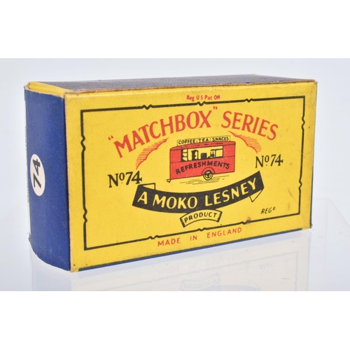 84 - A BOXED MOKO LESNEY MATCHBOX SERIES MOBILE CANTEEN,No.74, white/cream body, light blue base and inte... 