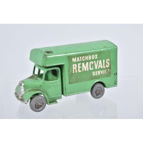 85 - FIVE BOXED MOKO LESNEY MATCHBOX SERIES LORRY AND TRUCK MODELS, Bedford Removals Van, No.17, Magirus-... 