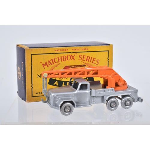 87 - SIX BOXED MOKO LESNEY MATCHBOX SERIES MODELS, Bedford CA Van 'Dunlop', No.25, metal wheels, Magirus ... 