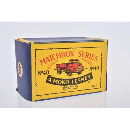 87 - SIX BOXED MOKO LESNEY MATCHBOX SERIES MODELS, Bedford CA Van 'Dunlop', No.25, metal wheels, Magirus ... 