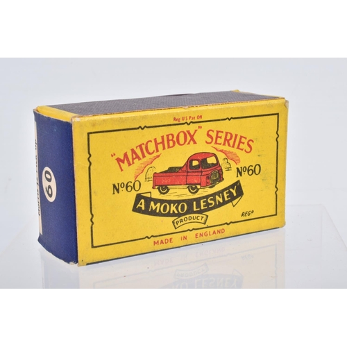 87 - SIX BOXED MOKO LESNEY MATCHBOX SERIES MODELS, Bedford CA Van 'Dunlop', No.25, metal wheels, Magirus ... 