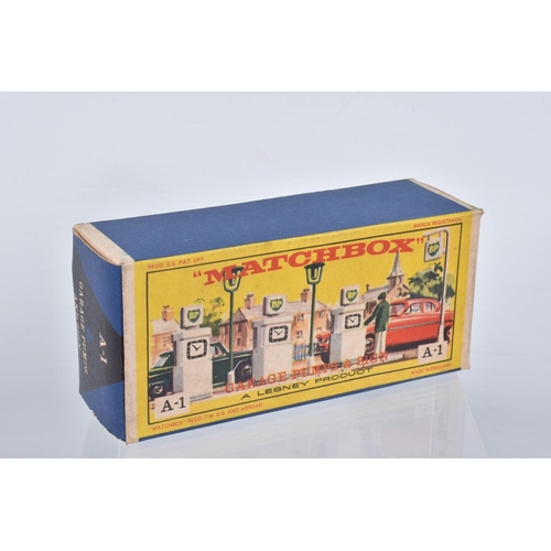 92 - TWO BOXED LESNEY MATCHBOX ACCESSORY PACKS, Esso Petrol Pump set, No.1 and B.P. Garage Pumps and sign... 