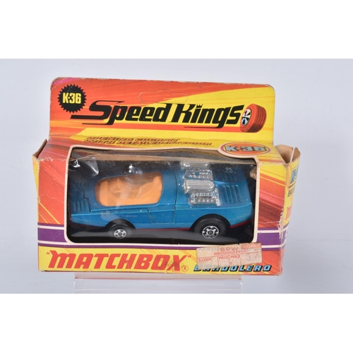 93 - A QUANTITY OF BOXED MATCHBOX SUPERFAST DIECAST VEHICLES, with a boxed Matchbox Speed Kings Bandolero... 