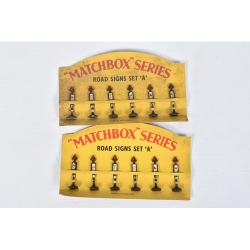 94 - A QUANTITY OF PIRATED MATCHBOX SERIES ROAD SIGNS SET A & SET B, 1950's pirated copies of the Matchbo... 