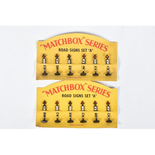 95 - A QUANTITY OF PIRATED MATCHBOX SERIES ROAD SIGNS SET A & SET B,  1950's pirated copies of the Matchb... 