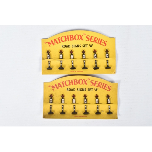 95 - A QUANTITY OF PIRATED MATCHBOX SERIES ROAD SIGNS SET A & SET B,  1950's pirated copies of the Matchb... 