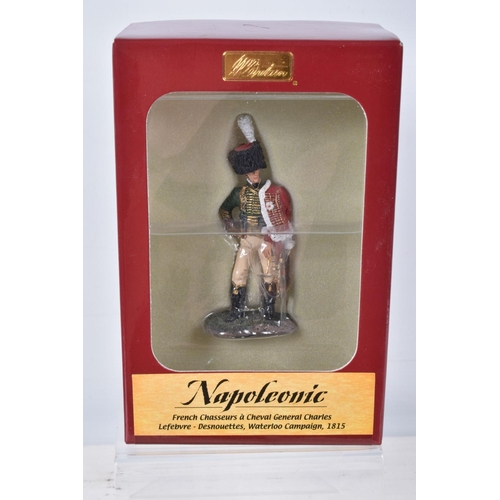 112 - SEVEN BOXED BRITAINS NAPOLEONIC FIGURES, to include a French Dragoons General 36013, French Chasseur... 