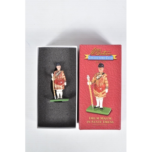 115 - FIVE BOXED BRITAINS FIGURES, to include a Collectors Club Drum Major in State dress, 40318, Collecto... 