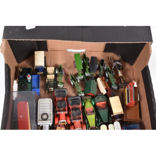 130 - A QUANTITY OF UNBOXED AND ASSORTED PLAYWORN DIECAST VEHICLES, to include Dinkyt Toys Light Tank, No.... 