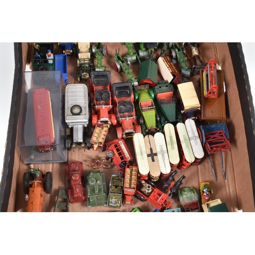 130 - A QUANTITY OF UNBOXED AND ASSORTED PLAYWORN DIECAST VEHICLES, to include Dinkyt Toys Light Tank, No.... 