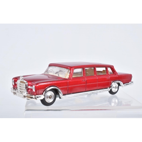 134 - THREE BOXED CORGI TOYS CARS, Mercedes-Benz 600 Pullman, No.247, metallic red body, cream interior, w... 