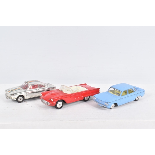 136 - A SMALL QUANTITY OF UNBOXED AND ASSORTED PLAYWORN DIECAST VEHICLES, to include Corgi Toys Simca 1000... 