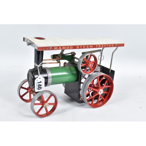 140 - A BOXED TE1A MAMOD STEAM TRACTOR, red, green, cream, and black in colour, model looks to have been f... 