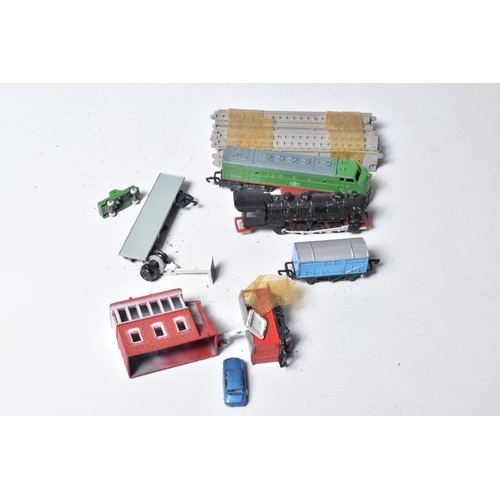 143 - A QUANTITY OF ASSORTED TOYS, to include Tri-ang Excavator No.2 and Tri-ang Jones KL44 Crane, both in... 