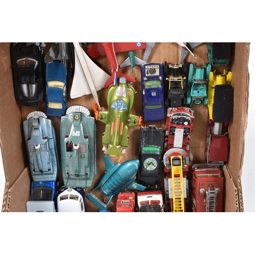 151 - A QUANTITY OF UNBOXED AND ASSORTED PLAYWORN DIECAST VEHICLES, to include Corgi Toys The Man From U.N... 