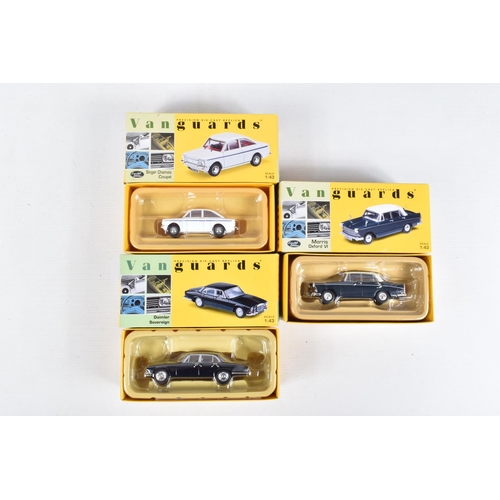 153 - TWELVE BOXED VANGUARDS DIECAST 1:43 SCALE MODEL VEHICLES, to include a 100th Anniversary Collection ... 