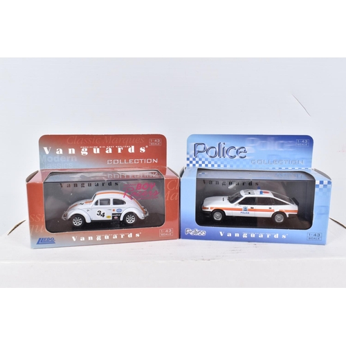 153 - TWELVE BOXED VANGUARDS DIECAST 1:43 SCALE MODEL VEHICLES, to include a 100th Anniversary Collection ... 