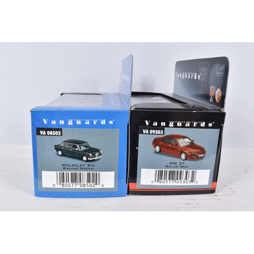 153 - TWELVE BOXED VANGUARDS DIECAST 1:43 SCALE MODEL VEHICLES, to include a 100th Anniversary Collection ... 