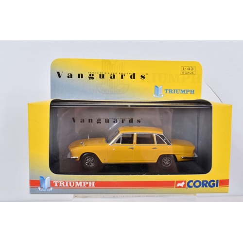 154 - TWELVE VANGUARDS DIECAST 1:43 SCALE MODEL VEHICLES, to include a Triumph Stag Mk2 in Sapphire Blue, ... 