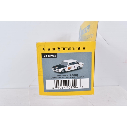 154 - TWELVE VANGUARDS DIECAST 1:43 SCALE MODEL VEHICLES, to include a Triumph Stag Mk2 in Sapphire Blue, ... 