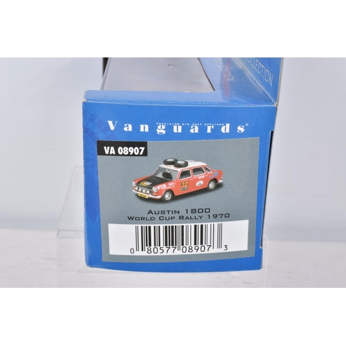 156 - TWELVE BOXED VANGUARDS DIECAST 1:43 SCALE MODEL VEHICLES, to include a Hillman Imp in Blue Metallic,... 