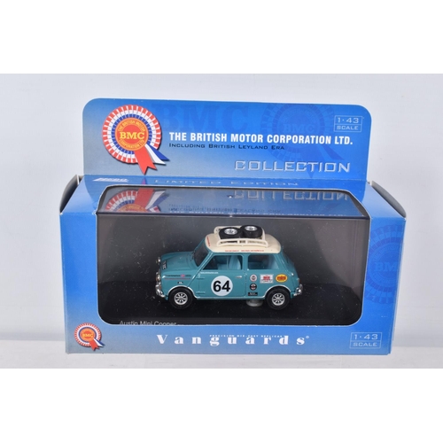 156 - TWELVE BOXED VANGUARDS DIECAST 1:43 SCALE MODEL VEHICLES, to include a Hillman Imp in Blue Metallic,... 