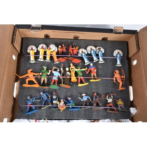 161 - A QUANTITY OF ASSORTED PLASTIC COWBOY, KNIGHT, SOLDIER AND OTHER FIGURES , to include incomplete Bri... 