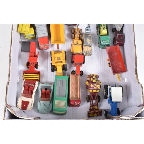 165 - A QUANTITY OF UNBOXED AND ASSORTED PLAYWORN DIECAST VEHICLES, to include Spot-On Volkswagen Beetle 1... 