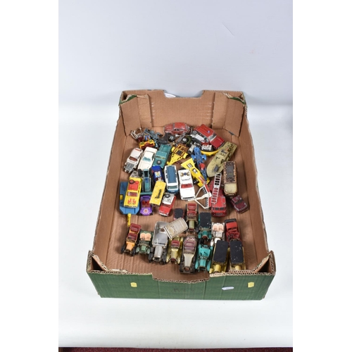 165 - A QUANTITY OF UNBOXED AND ASSORTED PLAYWORN DIECAST VEHICLES, to include Spot-On Volkswagen Beetle 1... 