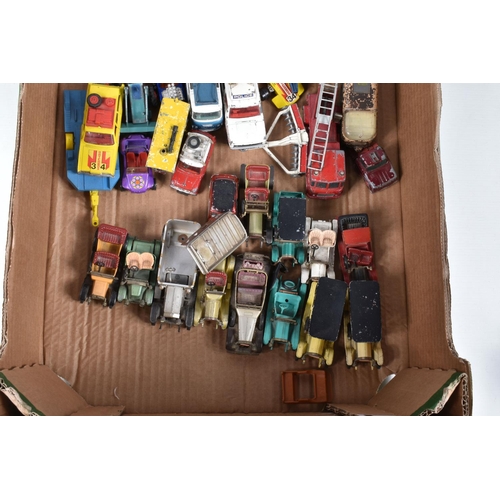 165 - A QUANTITY OF UNBOXED AND ASSORTED PLAYWORN DIECAST VEHICLES, to include Spot-On Volkswagen Beetle 1... 