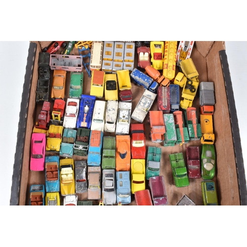 165 - A QUANTITY OF UNBOXED AND ASSORTED PLAYWORN DIECAST VEHICLES, to include Spot-On Volkswagen Beetle 1... 