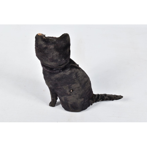 166 - A QUANTITY OF ASSORTED VINTAGE PAINTED BRONZE AND LEAD DOGS AND CLOCKWORK TOYS, black cat with exten... 