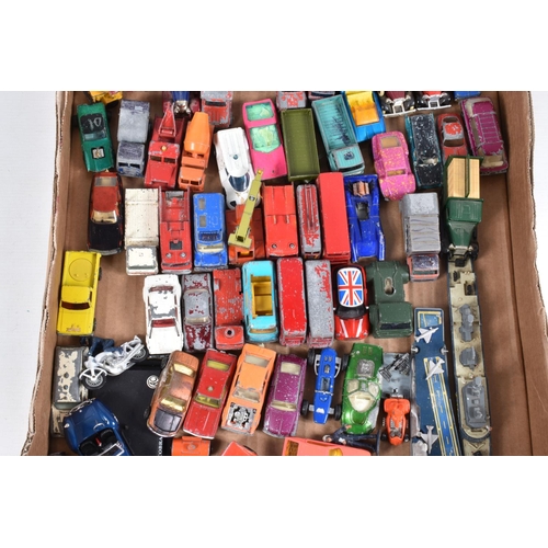 172 - A QUANTITY OF UNBOXED AND ASSORTED PLAYWORN DIECAST VEHICLES, to include Corgi Toys Volkswagen Break... 