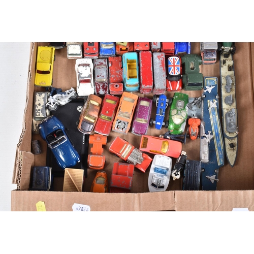 172 - A QUANTITY OF UNBOXED AND ASSORTED PLAYWORN DIECAST VEHICLES, to include Corgi Toys Volkswagen Break... 