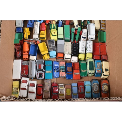 174 - A QUANTITY OF UNBOXED AND ASSORTED PLAYWORN DIECAST VEHICLES,  to include Dinky Supertoys Foden 14T ... 