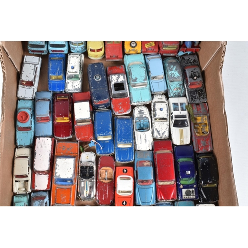 175 - A QUANTITY OF UNBOXED AND ASSORTED PLAYWORN DIECAST VEHICLES, majority are Spot-On, Dinky and Corgi ... 