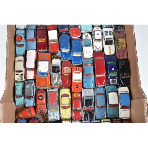 175 - A QUANTITY OF UNBOXED AND ASSORTED PLAYWORN DIECAST VEHICLES, majority are Spot-On, Dinky and Corgi ... 