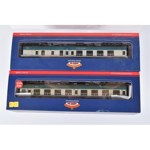 296 - TWO BOXED OO GAUGE BACHMANN BRANCHLINE MODEL RAILWAY TWIN PACKS, to include a BR Mk1 SK Coach Twin P... 