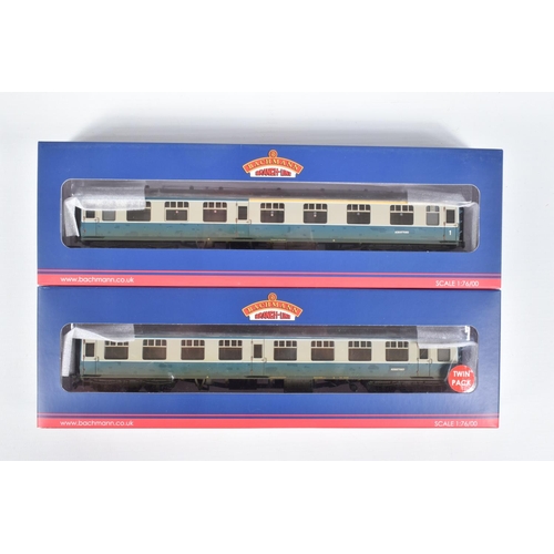 296 - TWO BOXED OO GAUGE BACHMANN BRANCHLINE MODEL RAILWAY TWIN PACKS, to include a BR Mk1 SK Coach Twin P... 