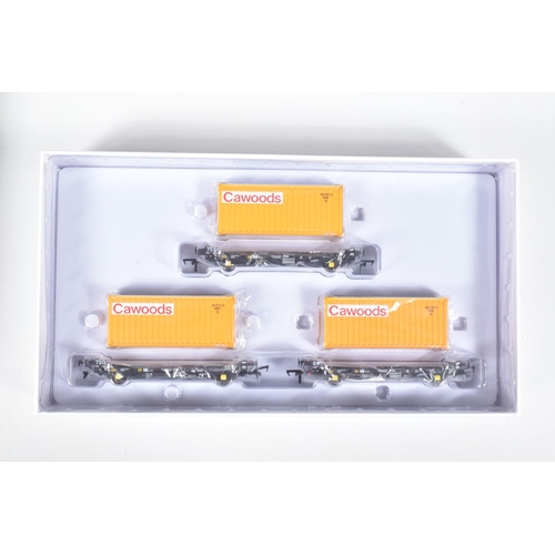 298 - THREE BOXED OO GAUGE ACCURASCALE MODEL RAILWAY TRIPLE PACKS, to include a  PFA 30.4t flat wagon with... 