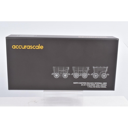 301 - FOUR BOXED OO GAUGE ACCURASCALE MODEL RAILWAY WAGON TRIPLE PACKS,  to include a Seaham  Dock Co. 4T ... 