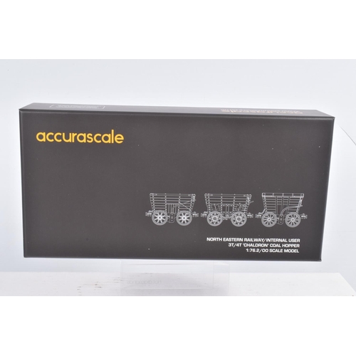 301 - FOUR BOXED OO GAUGE ACCURASCALE MODEL RAILWAY WAGON TRIPLE PACKS,  to include a Seaham  Dock Co. 4T ... 