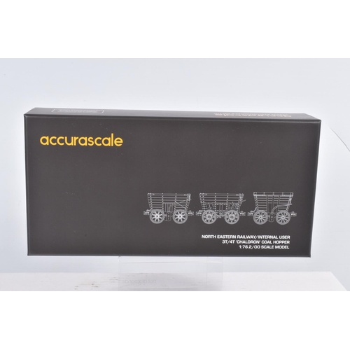 301 - FOUR BOXED OO GAUGE ACCURASCALE MODEL RAILWAY WAGON TRIPLE PACKS,  to include a Seaham  Dock Co. 4T ... 