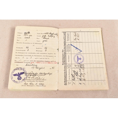 422 - WWII SOLDBUCH FOR A MEMBER OF SS POLIZEI REGIMENT 17 ,JOHANN FRA, DOB 15/12/1915, place Riedling Nor... 