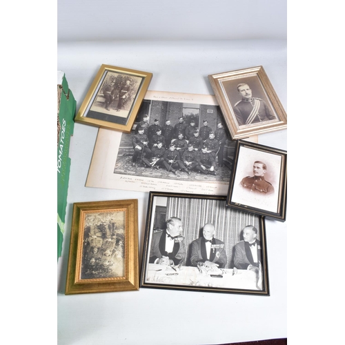 424 - PHOTOGRAPHS, A BOX OF LATE 19TH CENTURY AND WW1 CARTE DE VISITE AND CABINET PHOTOGRAPHS, LATER PHOTO... 