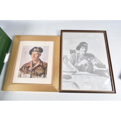 429 - A QUANTITY OF MILITARY PRINTS, MIRRORSAND PHOTOGRAPHS, a box and loose, including a reproduction adv... 