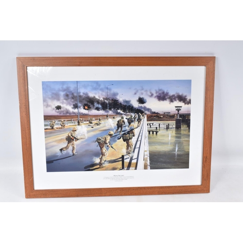 431 - FIVE FRAMED MILITARY PRINTS BY DAVID ROWLANDS, to include a limited edition   Zulu!   print, numbere... 